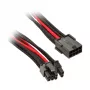 SilverStone PCIe-8-Pin to PCIe-6+2-Pin kaabel, 250mm - must/punane