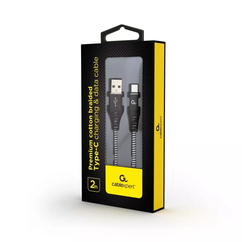 Gembird CC-USB2B-AMCM-2M-BW USB-kaabel USB 2.0 USB A USB C Must, Valge