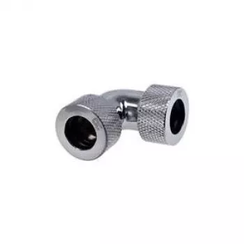 Alphacool HT 13mm HardTube keeratav liitmik 90° L-põlvik - rihveldatud - kroom (17295)