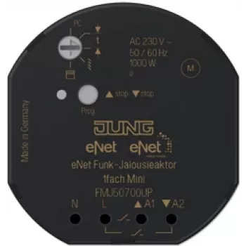 JUNG FM J 50700 UP - päästik rulookardina/aknaluugi jaoks - DIN-liistule paigaldamine - 868 MHz - 100 m - must - 1000 W