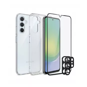 Karastatud klaasist ekraanikaitse komplekt PanzerGlass SAFE. 3-ühes Samsung Galaxy A56 5G jaoks (SA68342)