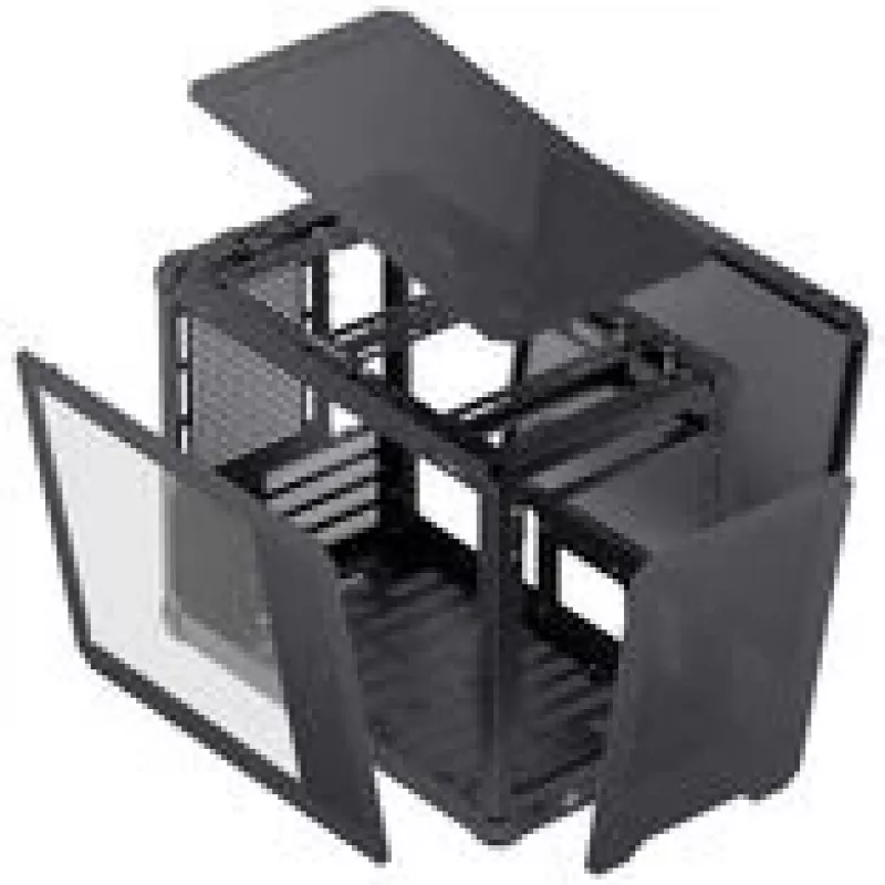 Jonsbo C6 MAX arvutikorpus, mini korpus, Micro-ATX, karastatud klaas - must