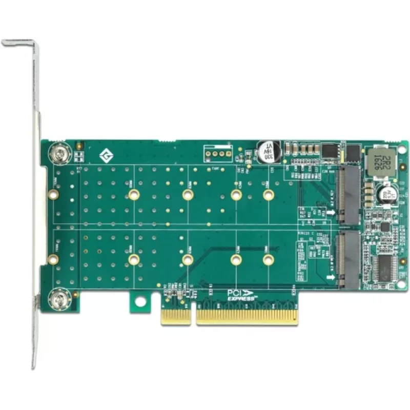 DeLOCK PCI Express x8 kaart 2-le sisemisele NVMe M.2 Key M -le, bifurkatsioon, madalprofiil