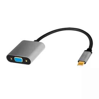 USB USB-C – VGA (D-Sub) videoadapteri kaabel LOGILINK CUA0104 0,15 m, hall/must