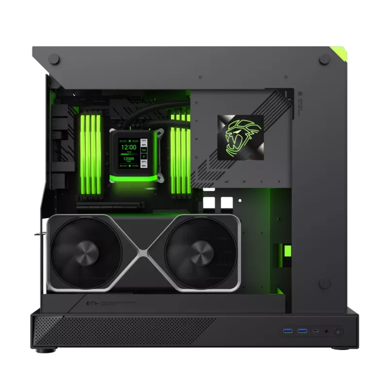 Gamemax korpus | BLADE CONCEPT | Must | ATX | Toiteplokk pole kaasas