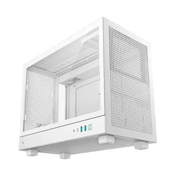 Arvutikorpus DeepCool CH160 PLUS WH Small Form Factor valge, microATX, karastatud klaas, USB-C
