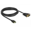 DeLOCK - Videokaabel - HDMI / DVI - DVI-D (M) kuni HDMI (M) - 2,0 m - Kolmekordne isolatsioon - Must - Kinnituskruvidega (85654)