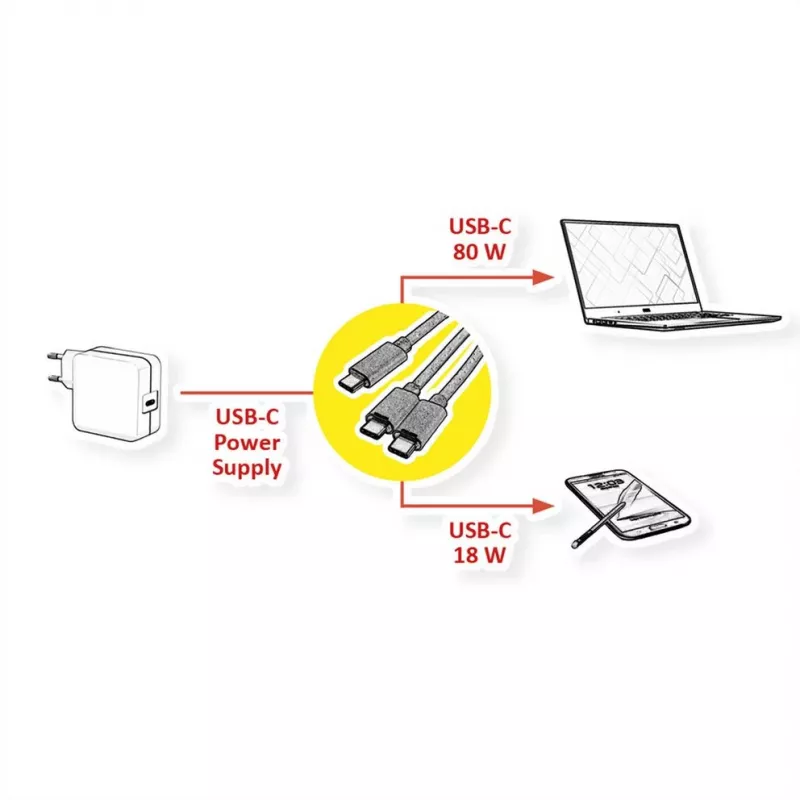 ROLINE - USB-kaabel - 24 kontaktiga USB-C (M) kuni 24 kontaktiga USB-C (M) - USB 2.0 - 1,85 m - USB-toiteallikas (100 W) - Must (11.02.8308)
