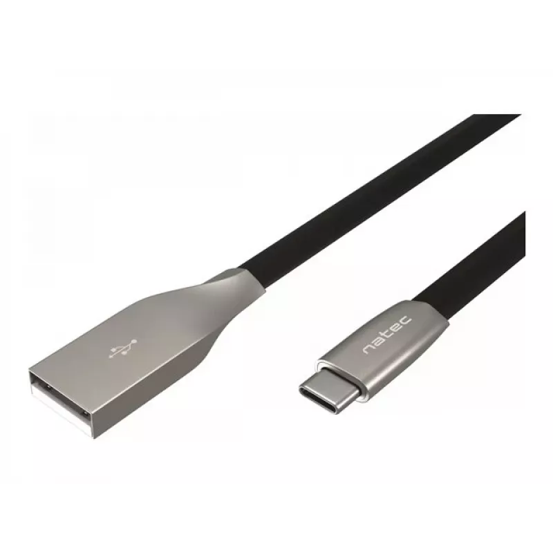NATEC Kaabel USB-C/A 2.0 1m prati 1m must metall