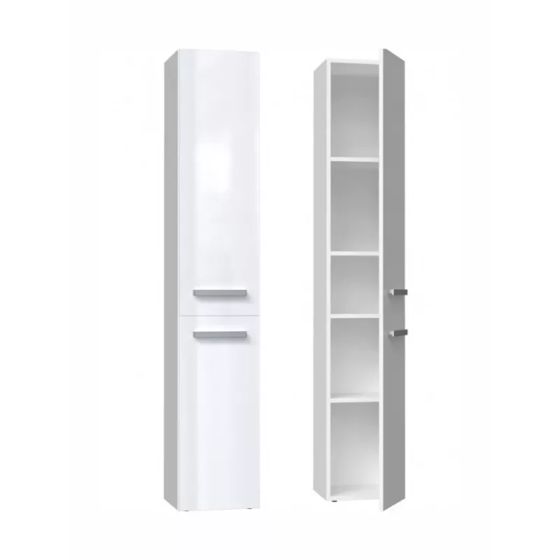 Vannitoa hoiukapp top e shop NEL II BIEL POŁ — vabaltseisev, 5 riiulit, 310×300×1740 mm, valge