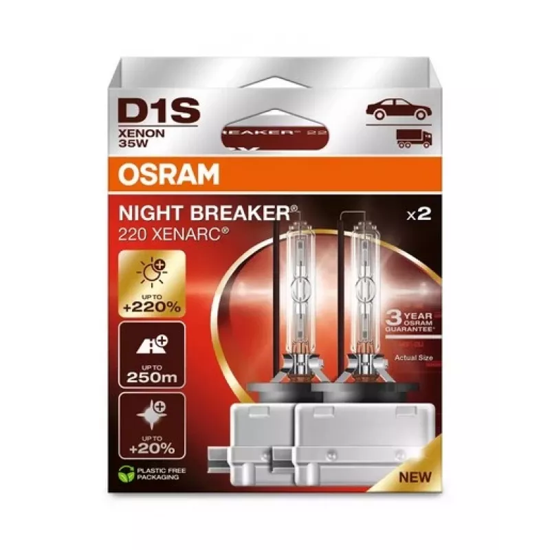 OSRAM D1S XENARC NIGHT BREAKER 220 - 3-aastane garantii