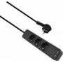 Pikendusjuhe helos ADVANCED 3-suunaline USB-laadijaga, must, 1,5 m kaabel