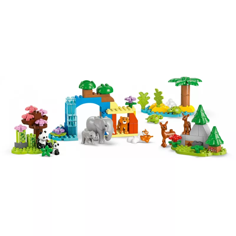 Mänguasjakomplekt LEGO DUPLO Town Wild Animal Families 3-in-1 10446 — 92 osa, alates 2. eluaastast, 200×220×340 mm