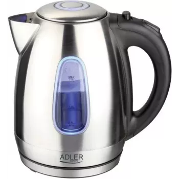 Elektriline veekeetja Adler AD1223 — 1,7 L, 2000 W, roostevaba teras mustade detailidega