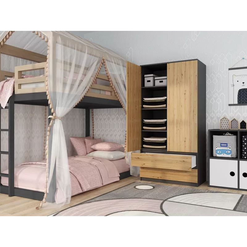 Topeshop SZAFA MALWA AN/AR K bedroom wardrobe/closet 5 shelves 2 uks(s)