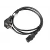 Toitekaabel LANBERG CA-C13C-11CC-0018-BK — 1,8 m, C13 pistik CEE7/7-le, nurga all C13