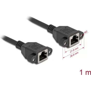 DeLOCK 90784 võrgukaabel Must 1 m Cat6a S/FTP RJ-45