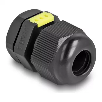 Kaabelliitmik M12 DELOCK ventilatsiooniga IP68, plastik, must, 2 tk