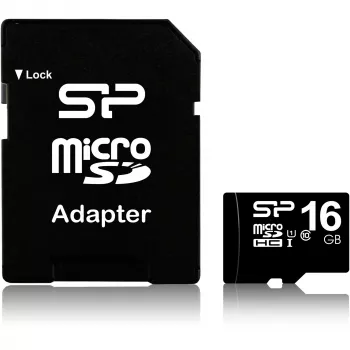 MicroSDHC mälukaart Silicon Power 16 GB Class 10 UHS-I U1 40 MB/s, veekindel, must