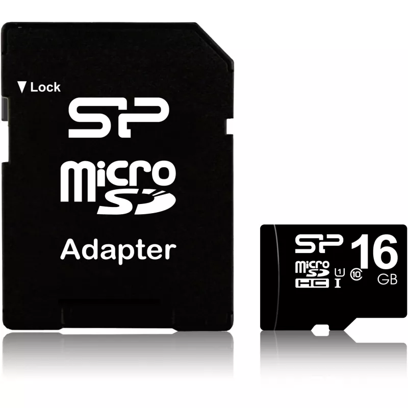 MicroSDHC mälukaart Silicon Power 16 GB Class 10 UHS-I U1 40 MB/s, veekindel, must