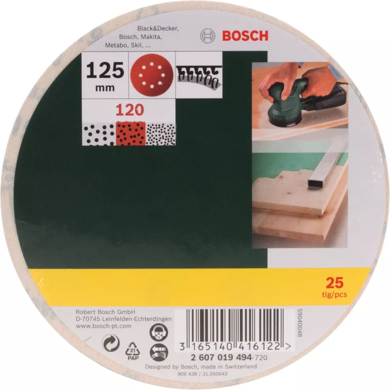 Lihvimistarvikute komplekt Bosch 2 607 019 494 — 25 lihvimislehte/tarvikut