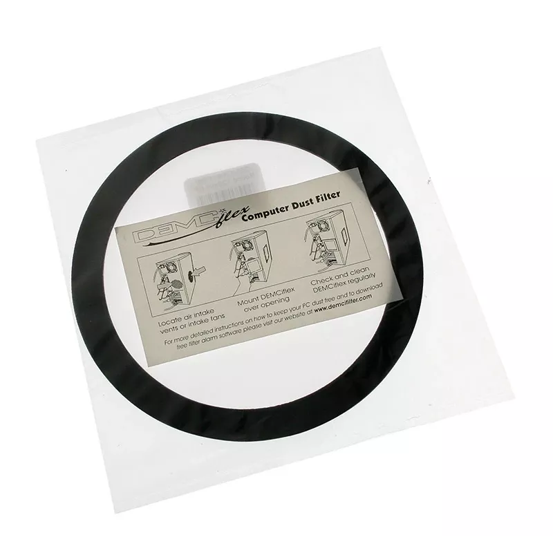 Tolmufilter DEMCiflex 120 mm ümmargune, must/valge korpuse ventilaatori ja ventilatsiooniavade jaoks