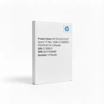 HP 255 G10 (15,6) Ryzen7 7730U/16GB/512GBSSD/FHD IPS W11H 12 Monate – klaviatuuri paigutus võib olla saksa keeles