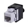 A-LAN MKB-U6-1 võtmemoodul — RJ45 U/UTP Cat6, 22/26 AWG, must/valge ABS korpus