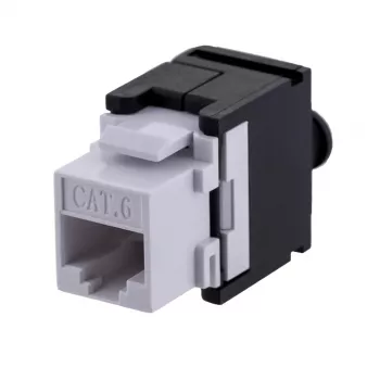 A-LAN MKB-U6-1 võtmemoodul — RJ45 U/UTP Cat6, 22/26 AWG, must/valge ABS korpus