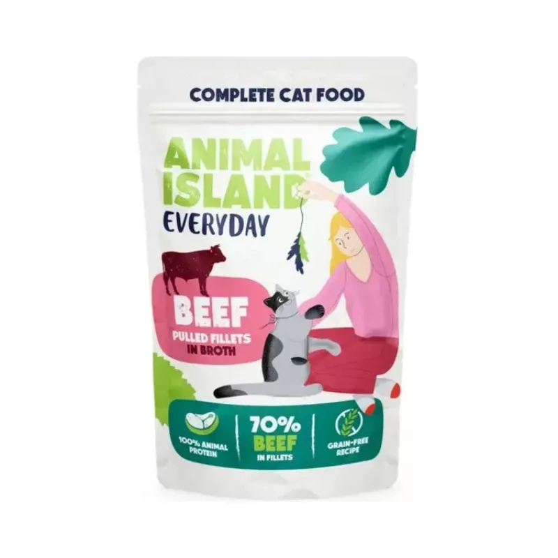 Märg kassitoit animal island Everyday veise- ja kanafileed puljongis, 40×85 g komplekt
