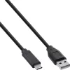 InLine USB 2.0 kaabel USB-C - A, must, 1 m, 130 tk hulgipakend (B-35731)