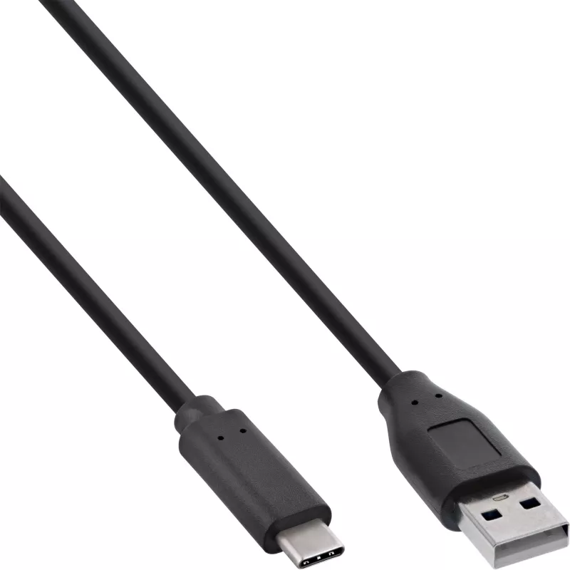InLine USB 2.0 kaabel USB-C - A, must, 1 m, 130 tk hulgipakend (B-35731)