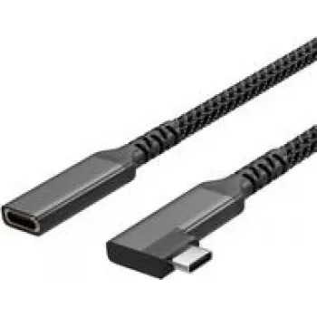 USB-C pikenduskaabel USB-C > USB-C pesa 3.2 90° PD tekstiil 1,5m (FL31-74016)