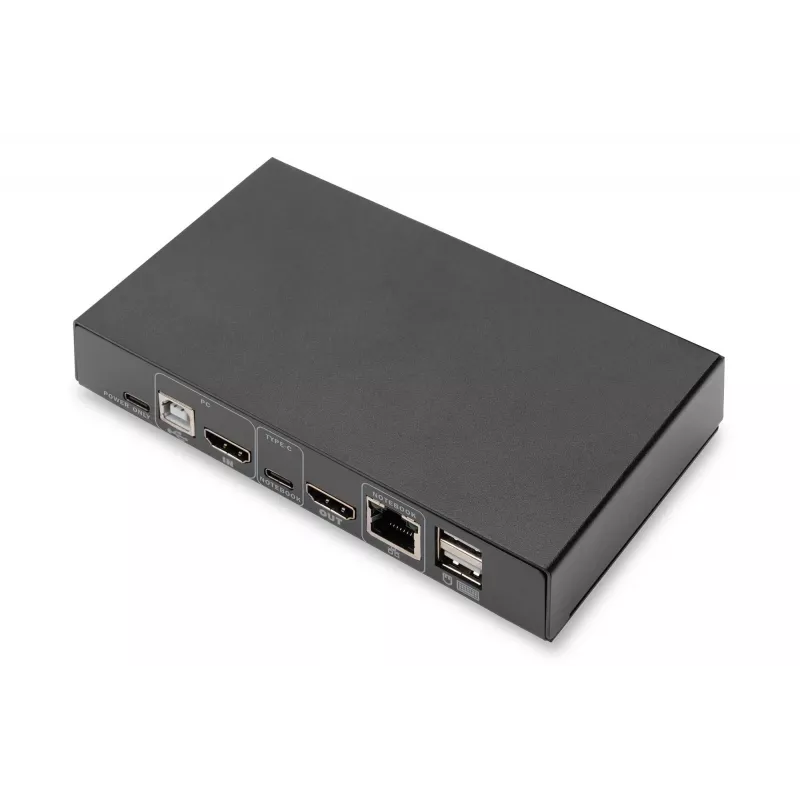 DIGITUS DS-12901 - KVM-/Audio-/USB-lüliti - 4K 30 Hz, USB-C/USB/HDMI-sisend, HDMI-väljund, Võrk