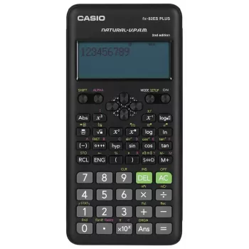 Teaduslik kalkulaator CASIO FX-82ES PLUS-2 taskuformaadis — 252 funktsiooni, punktmaatriksiga 12-kohaline ekraan, patareitoide (AAA), must