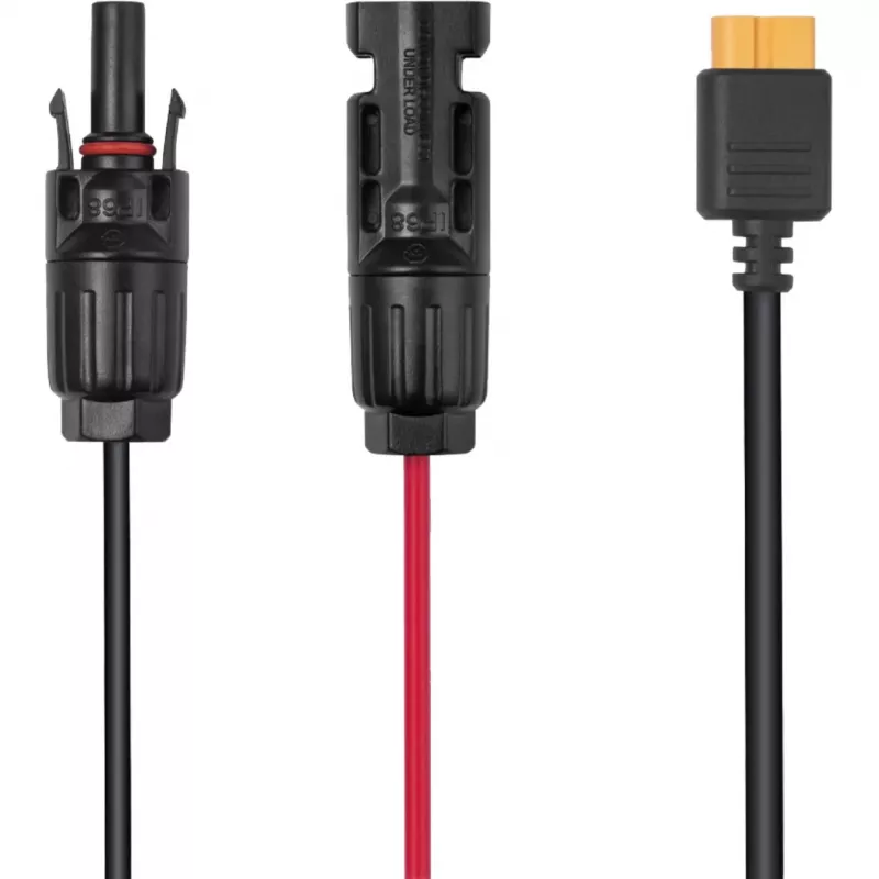 Kaabel EcoFlow LMC4-XT60I-2.5M päikesepaneelidele, XT60i pistik, 2,5 m, must/punane