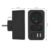 Toitejaotur MACLEAN MCE249 F/B — 2 vahelduvvoolupesa (16A + 6A) koos 2×USB-A ja 2×USB-C PD 20W, EL-pistik, must