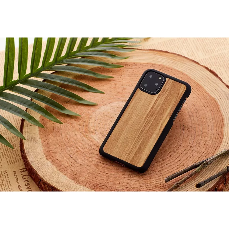 Nutitelefoni ümbris man and wood iPhone 11 Pro Max jaoks — cappuccino must viimistlus