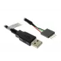 USB-kaabel Akasa 0,4 m USB A must