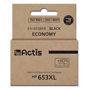 Actis KH-653BKR tindikassett (asendus HP 653XL 3YM75AE jaoks; Premium; 20 ml; 575 lehekülge; must)