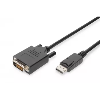 Assmann DisplayPort adapterkaabel. DP - DVI (24+1) M/M. 1,0 m. lukustusega. DP 1.2 ühilduv. UL. CE. must (AK-340301-010-S)