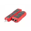 LANBERG võrgukaabli tester NT-0501 — RJ-11/RJ-12/RJ-45 tugi, maksimaalne pikkus 250 m, sisseehitatud aku, LED-indikaatorid, must