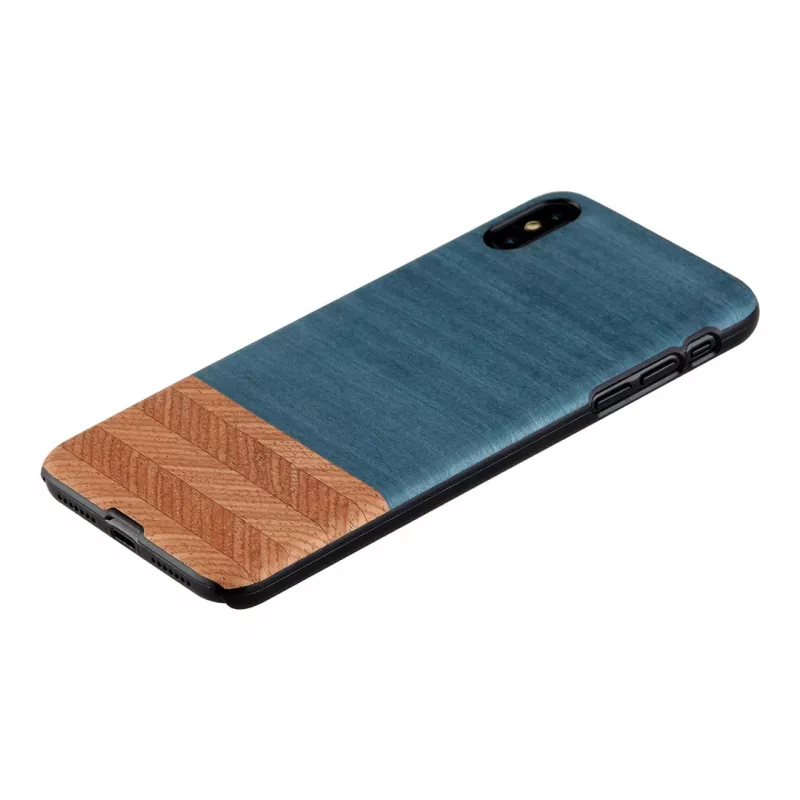 Nutitelefoni ümbris man and wood iPhone XS Maxile — teksamust