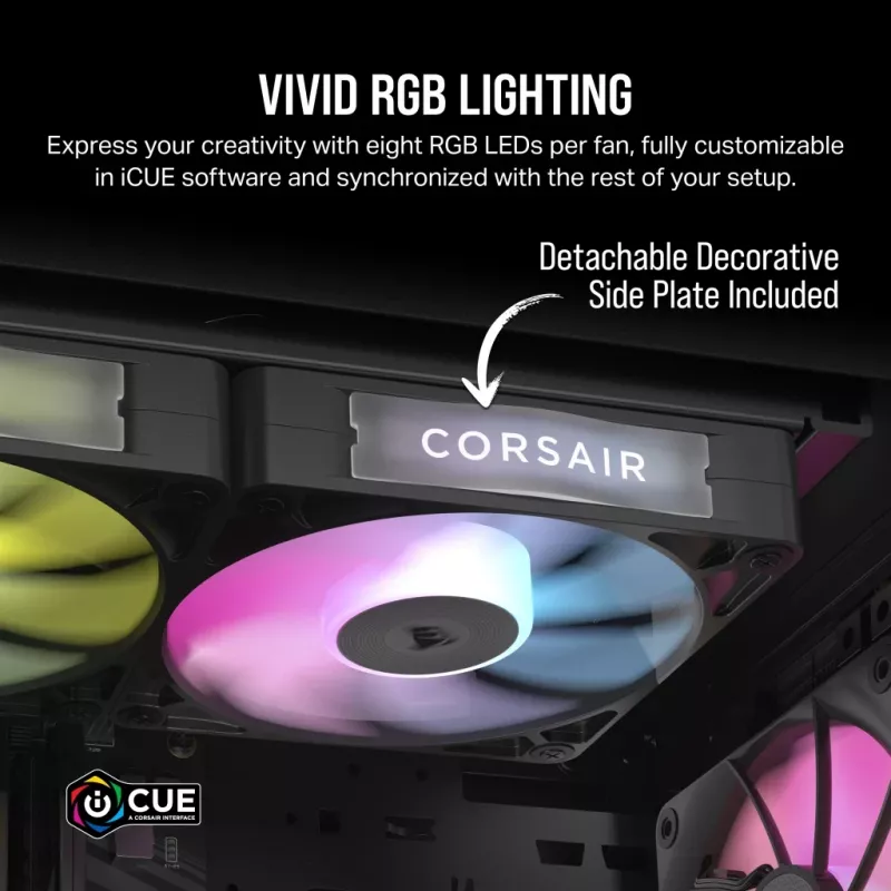 Ventilaator Corsair iCUE LINK RX140 RGB 14 cm must 300-1700 RPM