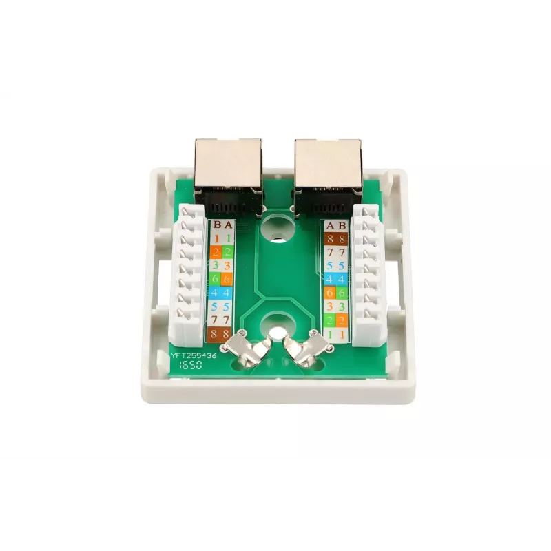 Surface-mount võrk socket Extralink EX.9649 — 2x RJ45 Cat5e STP