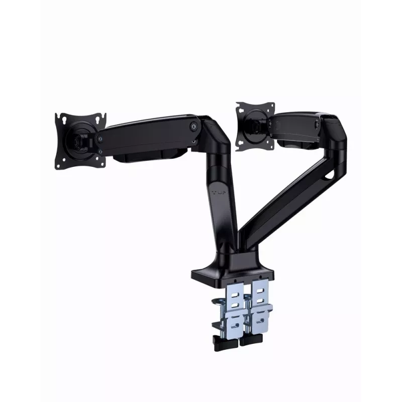 Monitorialuse alus GEMBIRD MA-DA2-03 kuni 35-tollistele ekraanidele, klamber, VESA 75x75–100x100, 20 kg, must, kahe ekraani tugi