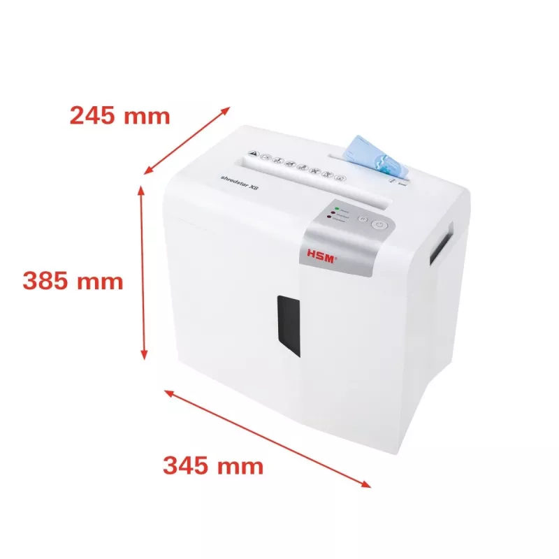 HSM shredstar X8 dokumendipurustaja, 4,5 x 30 mm + eraldi CD-lõikamismehhanism