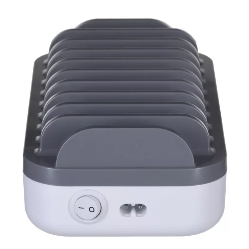 Manhattan Charging Station, 10x Ports: 3x USB-C (up to 18W PD) and 7x USB-A (up to 12W), 120W Total Output, Valge/hall, Three Year Warranty