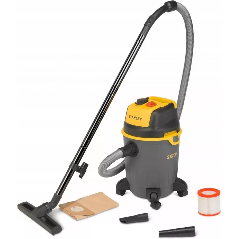 Tööstuslik tolmuimeja STANLEY SXVC20PTE, 1200 W, 20 L märg ja kuiv, 3 m voolik, 2,5 m kaabel, 17 kPa