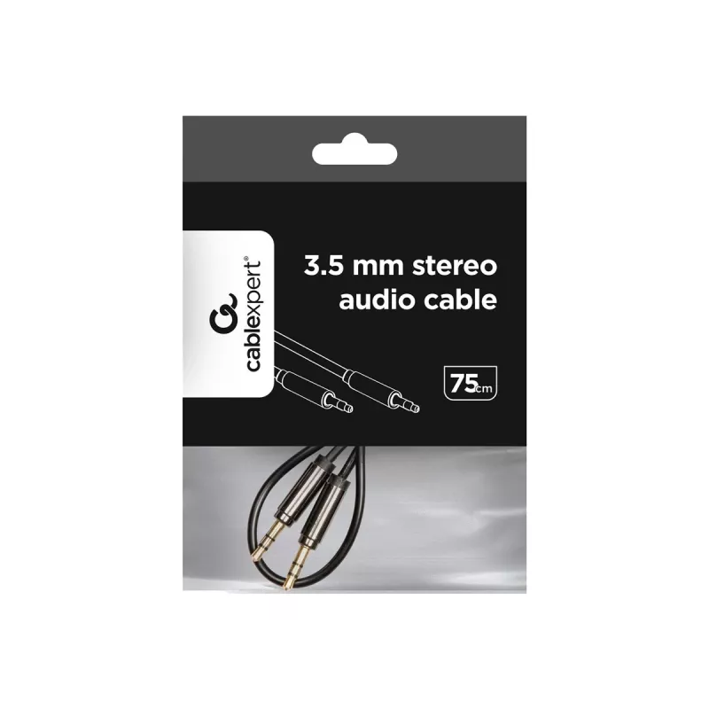 Gembird kaabel CCAP-444-0.75M (Mini Jack M - Mini Jack M, 0,75 m, must) helikaabel 3,5 mm must (CCAP-444-0.75M)